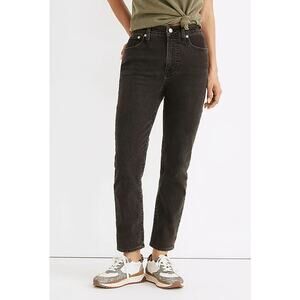 Madewell The Curvy Perfect Vintage Jean High Rise Black Wash Taper Ankle 27